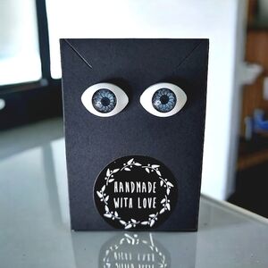 Handcrafted Eye Design Resin Earrings NWT